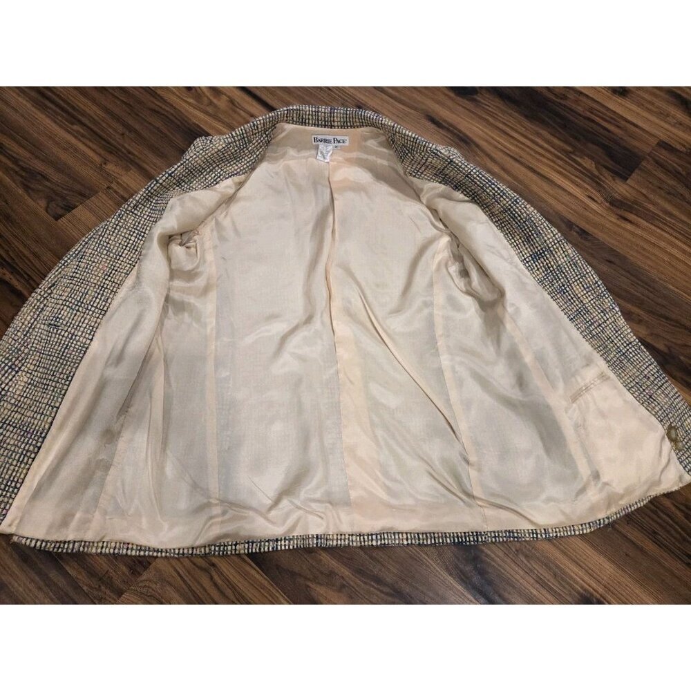 Barrie Pace Silk Tweed Blazer Women’s Size 12 Fits 8/10 Woven Jacket Made USA - Picture 6 of 13